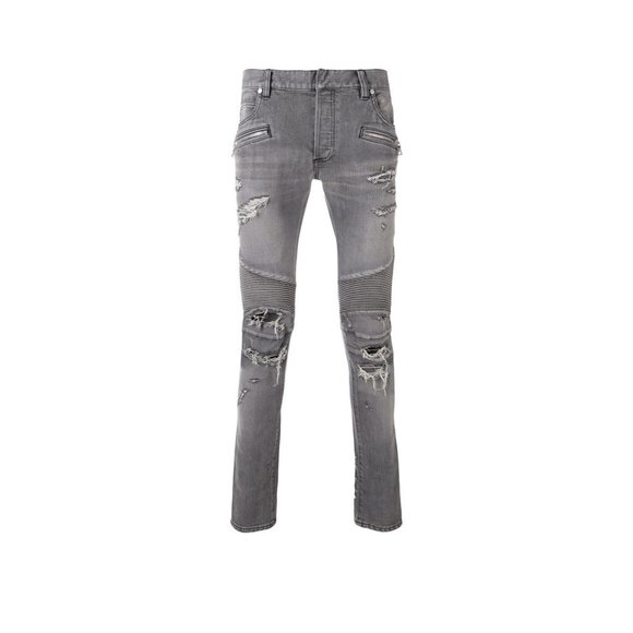 Balmain Skinny distressed biker jeans - Picture 1 of 7